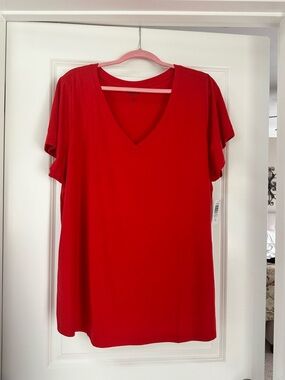 TORRID:  Women's Red V-Neck Tee, short sleeved.